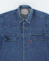 Vintage 2000's Levi's Dark Wash Long Sleeve Denim Shirt - M