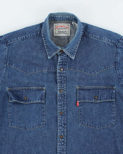 Vintage 2000's Levi's Dark Wash Long Sleeve Denim Shirt - M