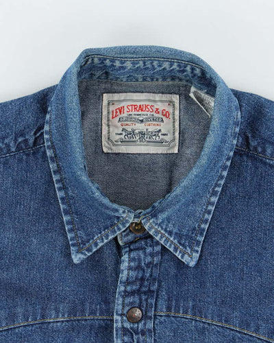 Vintage 2000's Levi's Dark Wash Long Sleeve Denim Shirt - M