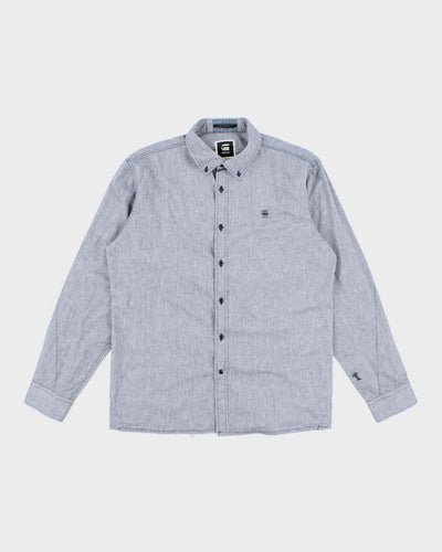 Vintage Y2K G-Star Raw Grey Brushed Long Sleeve Shirt - XL