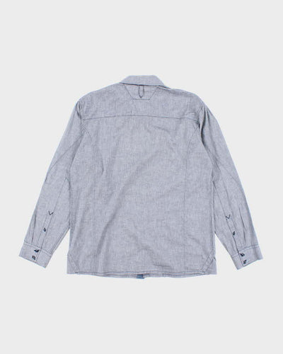 Vintage Y2K G-Star Raw Grey Brushed Long Sleeve Shirt - XL