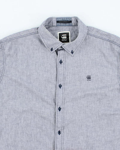 Vintage Y2K G-Star Raw Grey Brushed Long Sleeve Shirt - XL