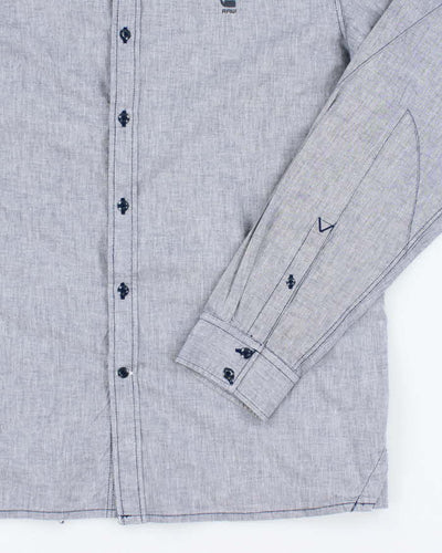 Vintage Y2K G-Star Raw Grey Brushed Long Sleeve Shirt - XL