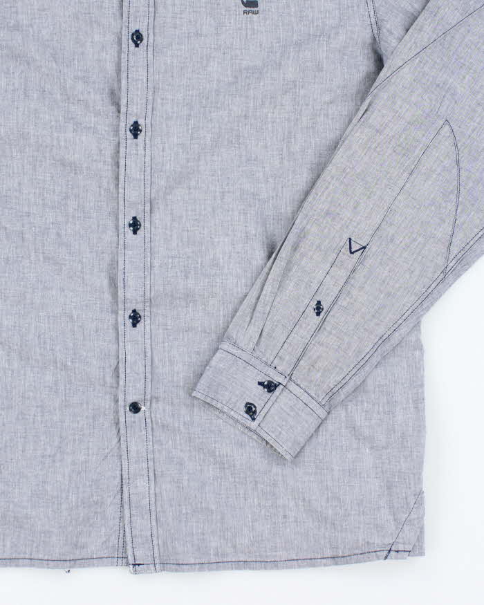 Vintage Y2K G-Star Raw Grey Brushed Long Sleeve Shirt - XL