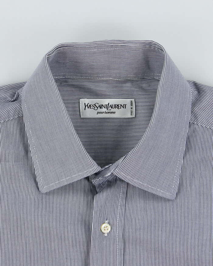Vintage Yves Saint Laurent Fine Striped Long Sleeve Shirt - L