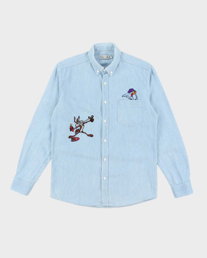 Vintage 90's GCOMA Looney Tunes Embroidered Striped Shirt - L