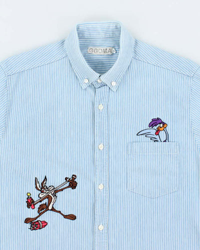 Vintage 90's GCOMA Looney Tunes Embroidered Striped Shirt - L