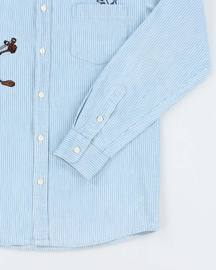 Vintage 90's GCOMA Looney Tunes Embroidered Striped Shirt - L