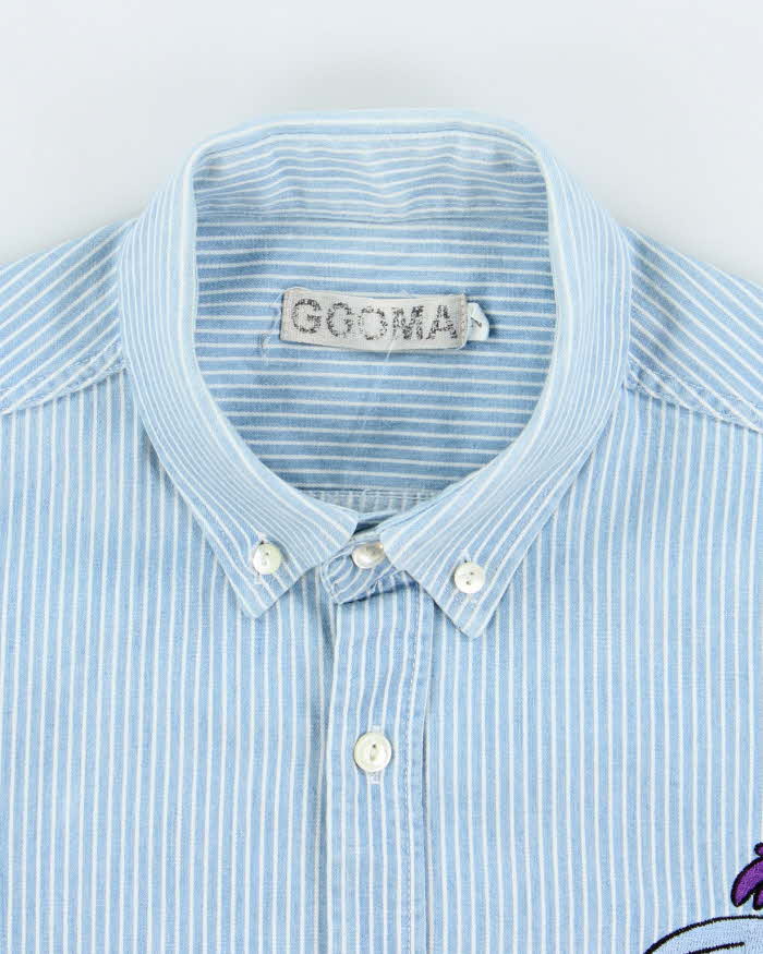 Vintage 90's GCOMA Looney Tunes Embroidered Striped Shirt - L