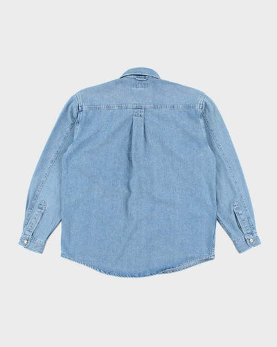Vintage 90's Timberland Weather Gear Light Wash Denim Shirt - M
