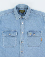 Vintage 90's Timberland Weather Gear Light Wash Denim Shirt - M