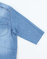 Vintage 80's Lee Medium Wash 3/4 Sleeve Denim Shirt - L