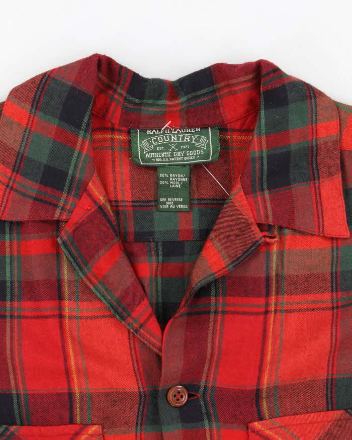 Vintage Ralph Lauren Wool Blend Lightweight Flannel Shirt - XL