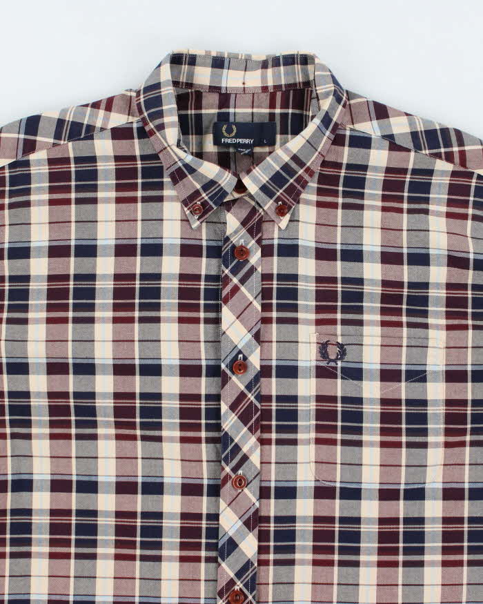 Vintage Fred Perry Check Long Sleeve Shirt - L