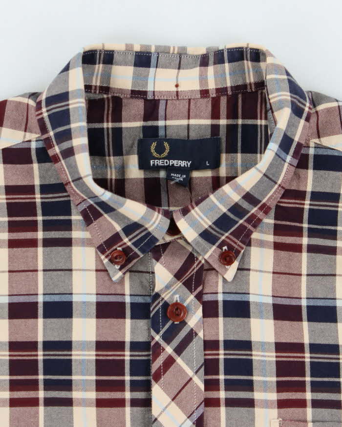Vintage Fred Perry Check Long Sleeve Shirt - L