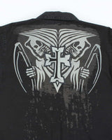 Harley Davidson Grey Pinstripe Collared Shirt - L