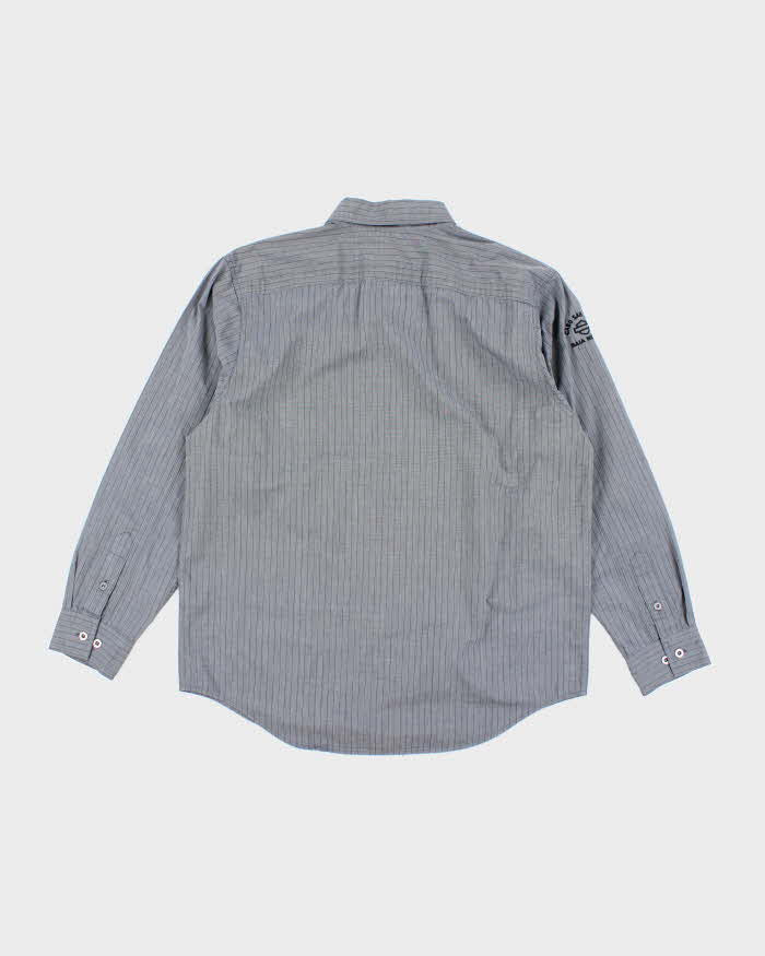Harley Davidson Grey Pinstripe Collared Shirt - L