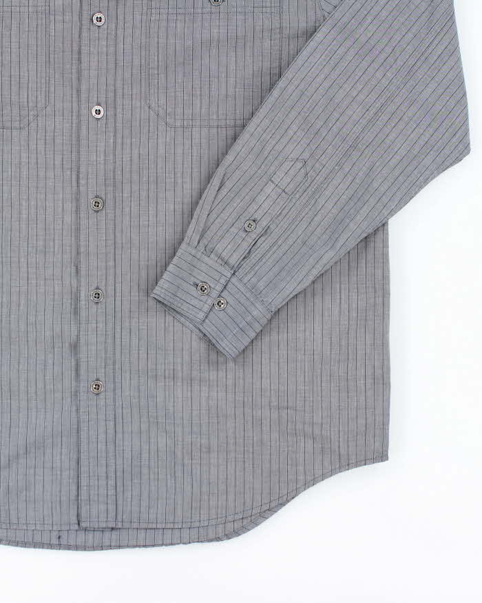 Harley Davidson Grey Pinstripe Collared Shirt - L