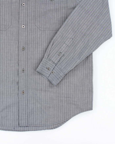 Harley Davidson Grey Pinstripe Collared Shirt - L