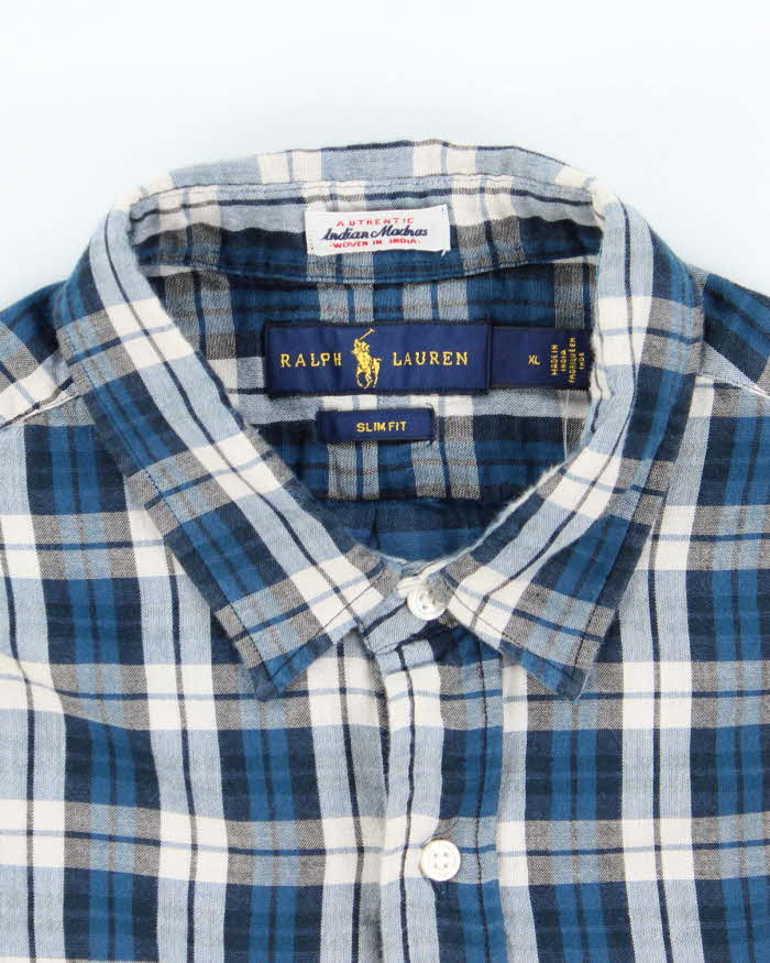 Ralph Lauren Slim Fit Blue Plaid Shirt - XL