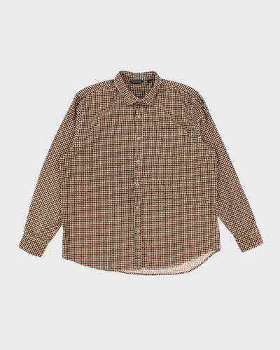 Saks Fifth Avenue Beige and Green Corduroy Shirt - XL