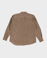 Saks Fifth Avenue Beige and Green Corduroy Shirt - XL