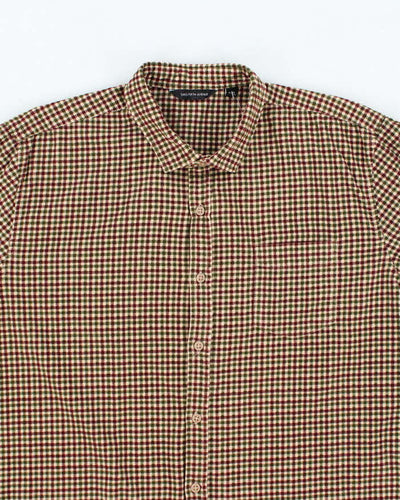 Saks Fifth Avenue Beige and Green Corduroy Shirt - XL