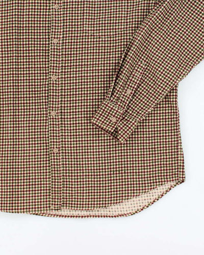 Saks Fifth Avenue Beige and Green Corduroy Shirt - XL