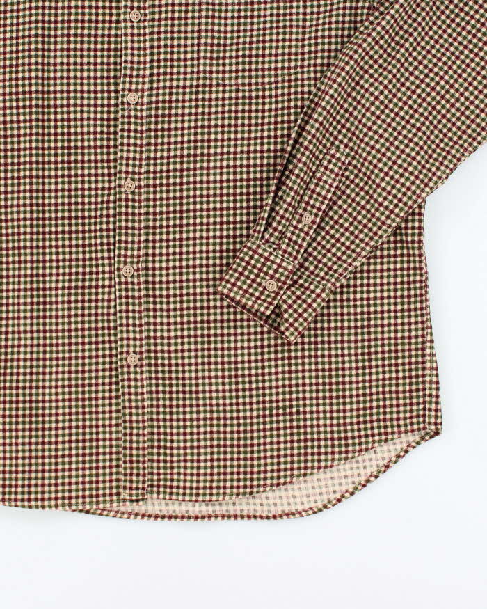 Saks Fifth Avenue Beige and Green Corduroy Shirt - XL