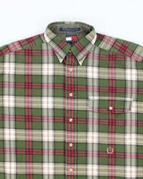 Men's Tommy Hilfiger Green Plaid Shirt - L