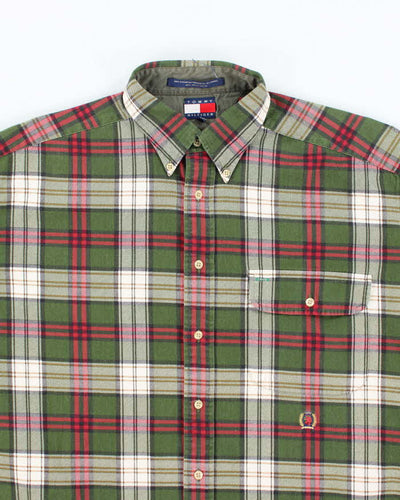 Men's Tommy Hilfiger Green Plaid Shirt - L