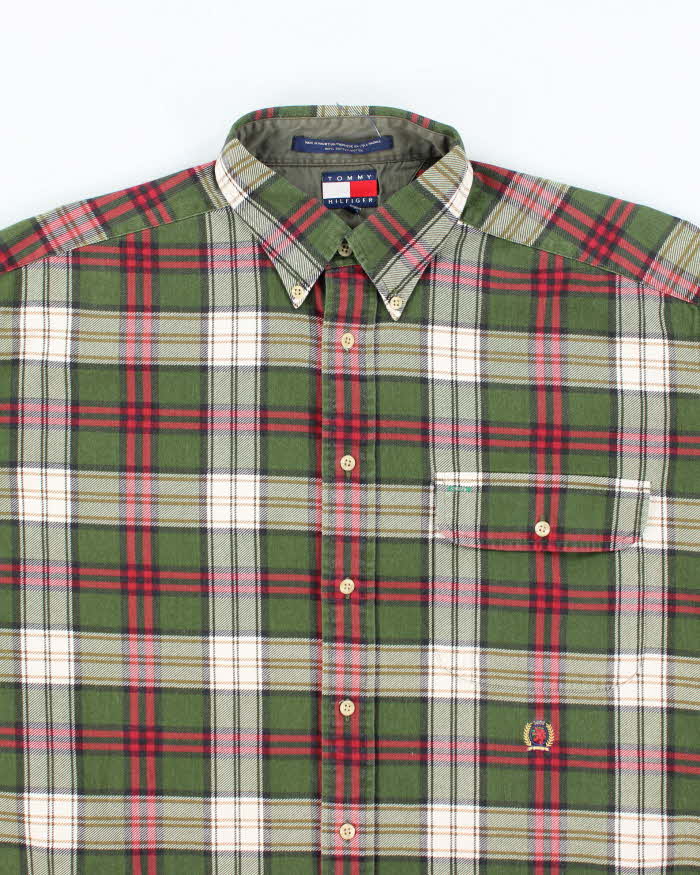 Men's Tommy Hilfiger Green Plaid Shirt - L