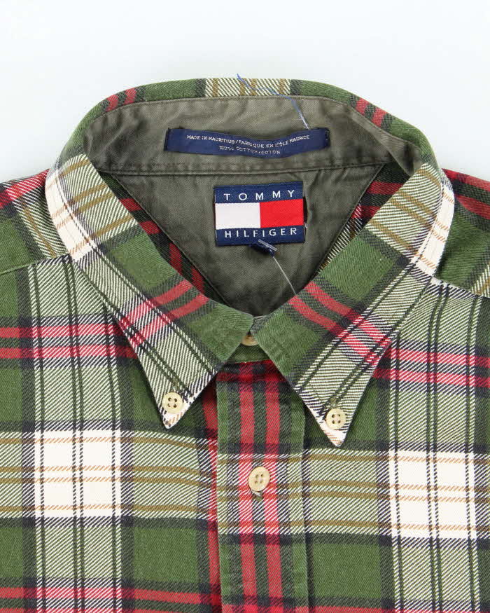 Men's Tommy Hilfiger Green Plaid Shirt - L