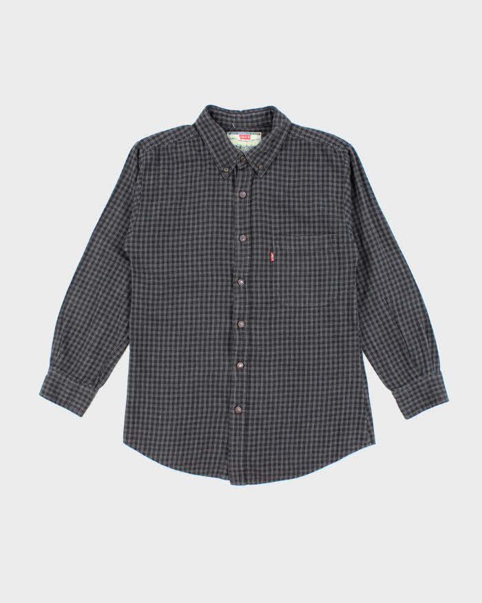 Men's Levi's Grey Flannel Plaid Shirt - M