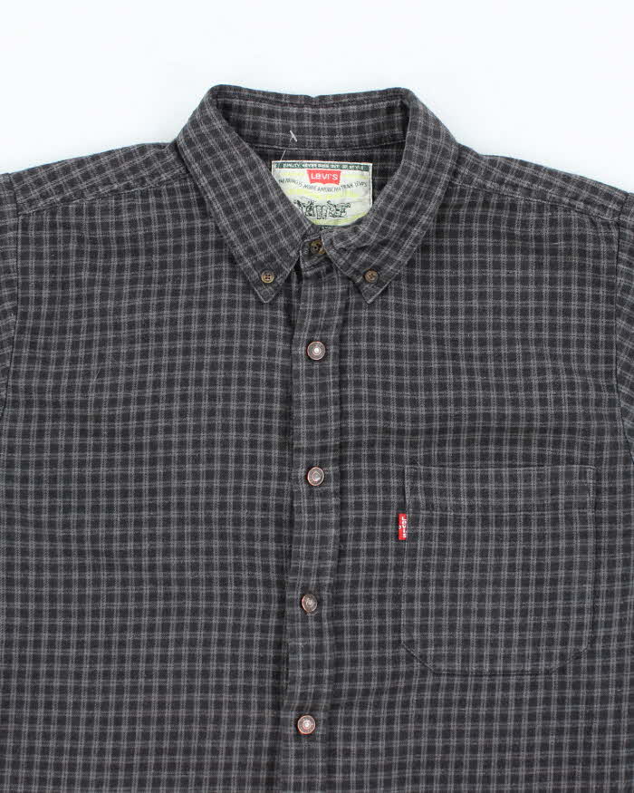 Men's Levi's Grey Flannel Plaid Shirt - M