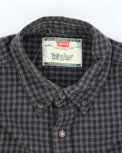 Men's Levi's Grey Flannel Plaid Shirt - M