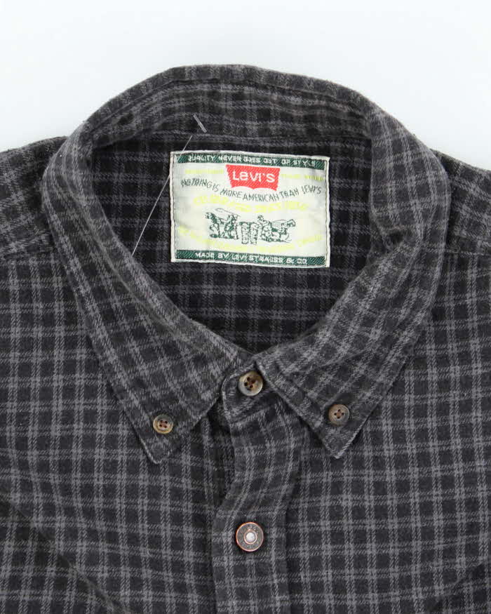 Men's Levi's Grey Flannel Plaid Shirt - M