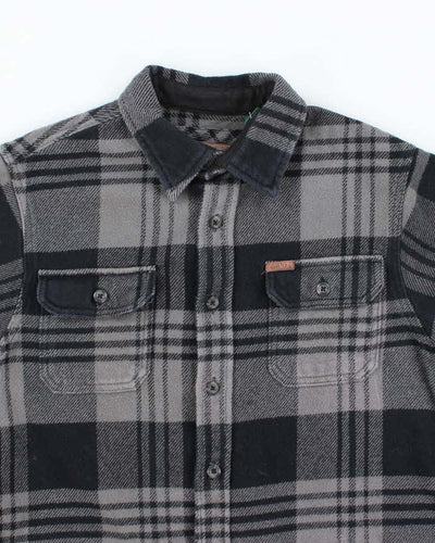 Men's Orvis Grey Flannel Plaid Shirt - S