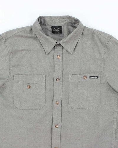 Men's Oakley Grey Button Up Shirt - M