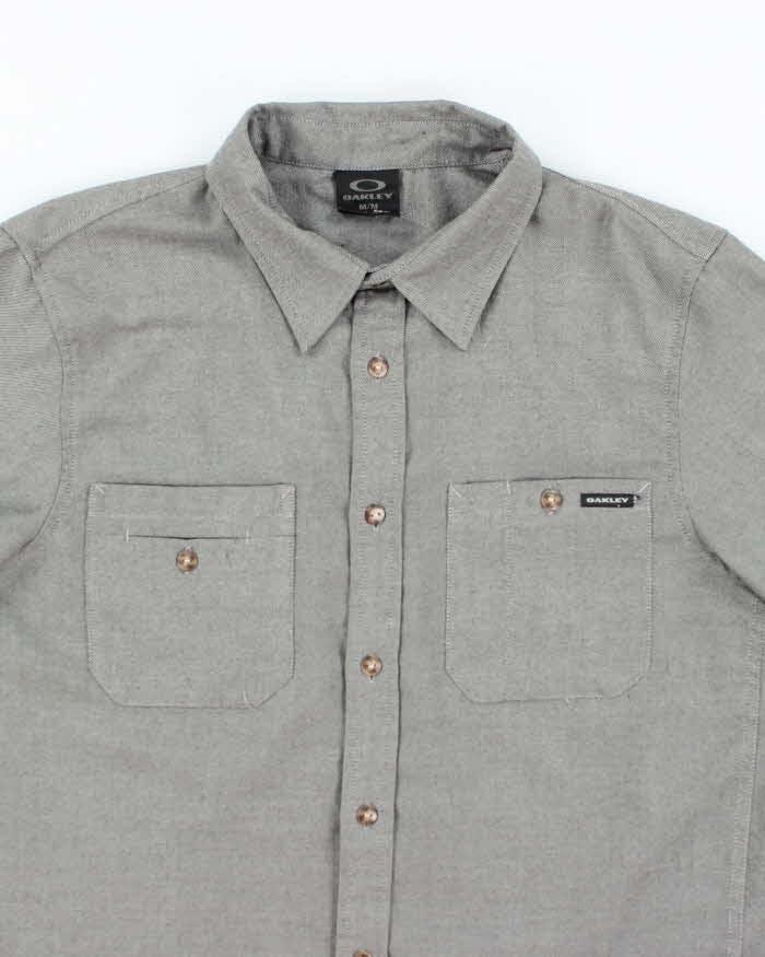 Men's Oakley Grey Button Up Shirt - M