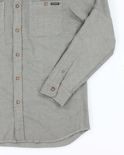Men's Oakley Grey Button Up Shirt - M