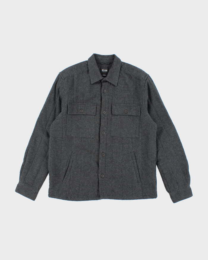 Men's Only &amp; Sons Grey Button Up Lined Over Shirt - M