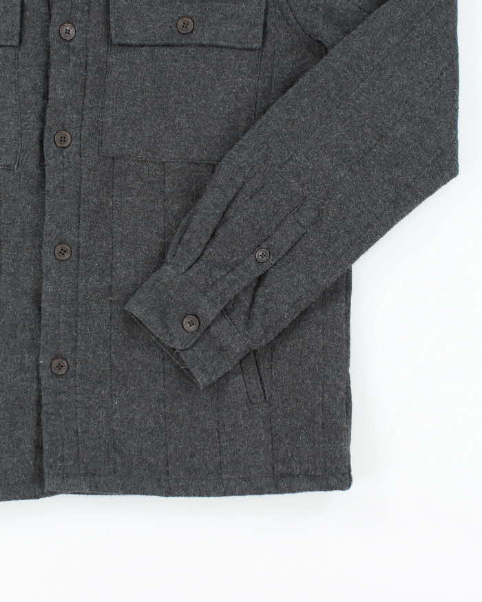 Men's Only &amp; Sons Grey Button Up Lined Over Shirt - M