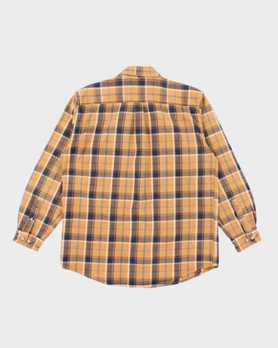 Men's Carhartt Heaveyweight Orange Plaid Collared Shirt - L