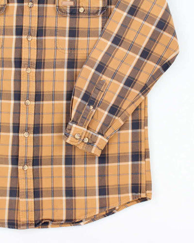 Men's Carhartt Heaveyweight Orange Plaid Collared Shirt - L