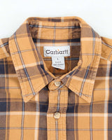 Men's Carhartt Heaveyweight Orange Plaid Collared Shirt - L
