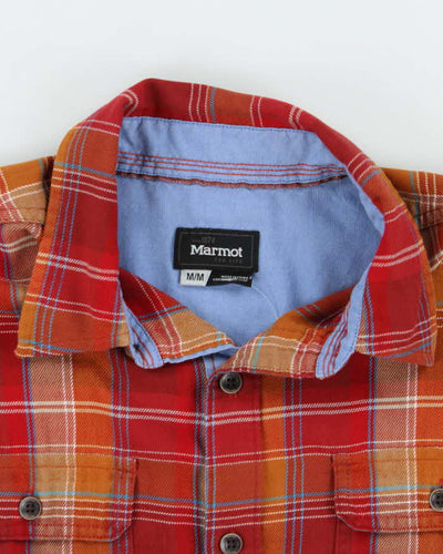 Marmot Red and Orange Plaid Work Shirt - M