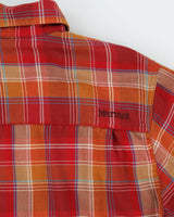 Marmot Red and Orange Plaid Work Shirt - M