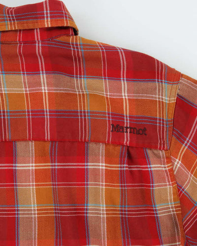 Marmot Red and Orange Plaid Work Shirt - M