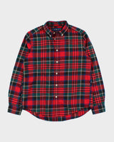Youth Ralph Lauren Red and Green Plaid Work Shirt - L